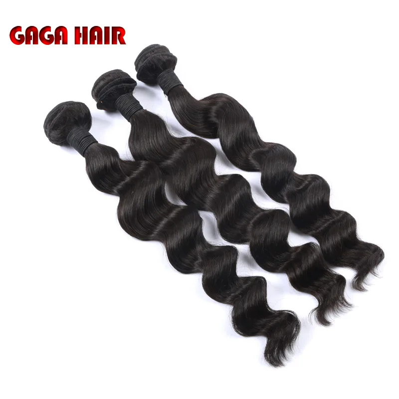

Free shipping!Cheap 6A hair,Mix 3Pcs 10-30inche Peruvian Virgin Human Hair Weft Extension Natural Black  Loose wave Hair weaving