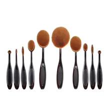 High Quality 10pcs Beauty Toothbrush Shaped Foundation Power Makeup Tools Oval Puff Brushes Set Eyebrow Eyeliner Lip Oval Cream