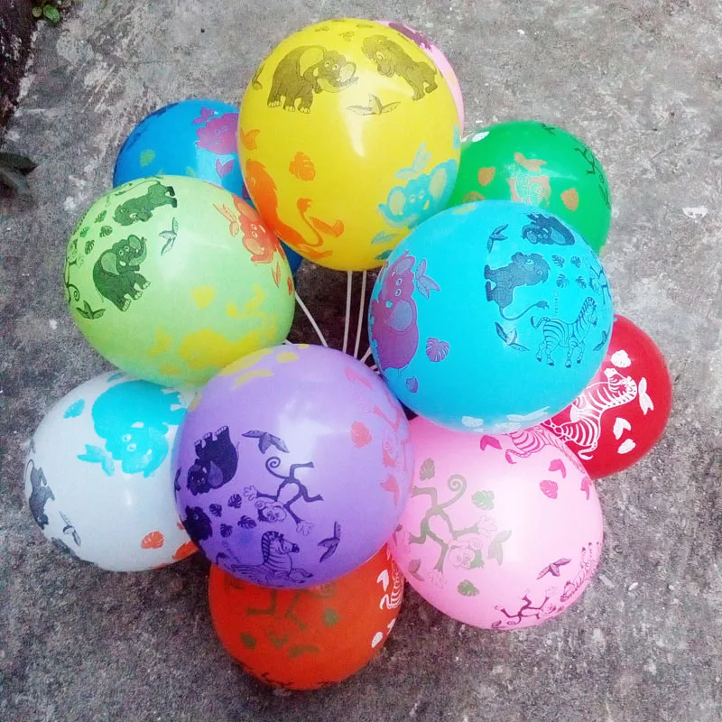 50Pcs 12 Inch Mixed Jungle Animal Safari Party Balloons Birthday Decor