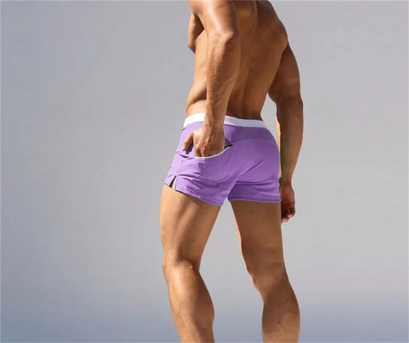 Мужской сексуальный купальник для плавания, плавки Sunga,, мужские плавки, пляжные шорты Mayo Sungas De Praia Ho, мужские s - Цвет: Фиолетовый