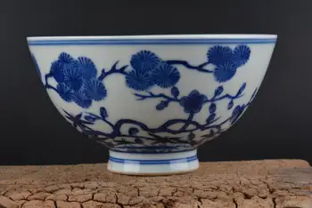 

Antique QingDynasty porcelain bowl,blue and white,Pine & Bamboo & Plum ,Hand-painted crafts,Decoration,Collection&Adornment