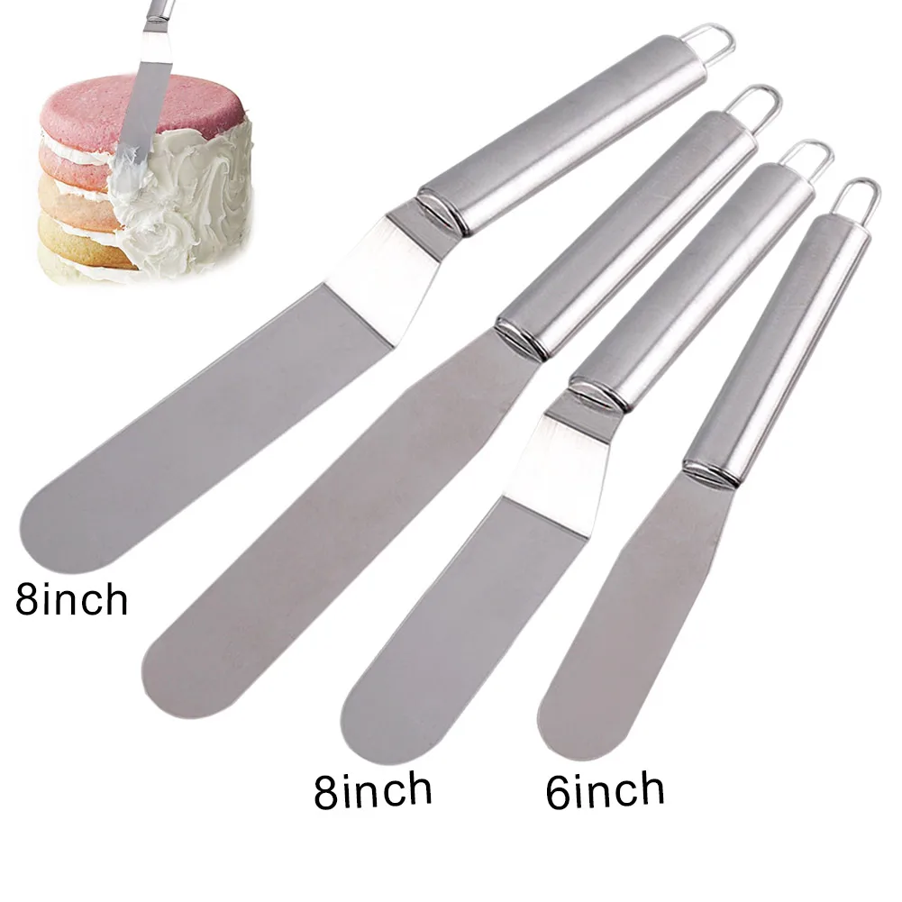 Stainless Steel Butter Cake Cream Blade Spatula Straight Bend Icing