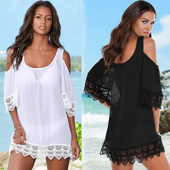 

Beach Tunic And Dress Swim Suit Cover Up Women's Summer Lace Cotton Bamboo Length Blouses Clothes Skirt Swimsuits Jackets Animal