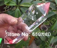 

00280 long Cherry Red QUARTZ CRYSTAL DT WAND POINT RAINBOW