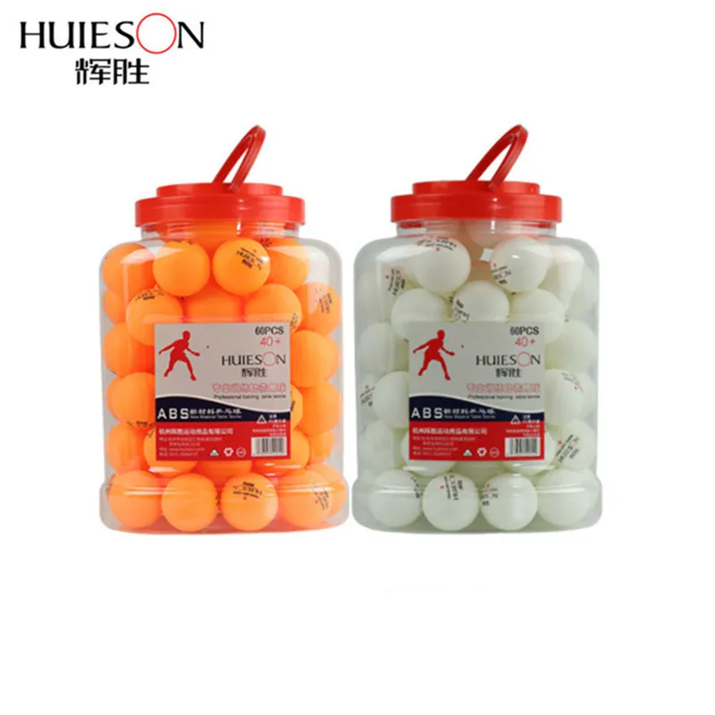 

Huieson 60Pcs/Barrel One Star ABS Plastic Table Tennis Training Balls 40mm+ 2.8g New Material Ping Pong Balls D40+ for Teenagers