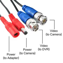 ZOSI 18,3 м CCTV мощность видео BNC+ DC штекер кабель для CCTV камеры и DVR системы коаксиальный кабель черный цвет ZOSI 18,3 м CCTV мощность видео BNC+ DC штекер кабель для CCTV камеры и DVR системы коаксиальный кабель черный цвет