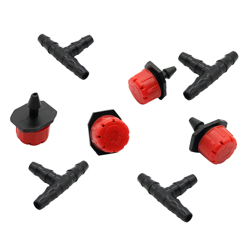 

Adjustable Dripper Agriculture Garden Irrigation Misting Micro Flow Dripper Drip System with 1/4" Barb tee connector 10 Sets