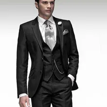 Ретро человека Тонкий bussiness костюмы черный дворец Жених костюмы Свадебная вечеринка торжественное платье мужской костюм(куртка+ брюки+ жилет+ галстук