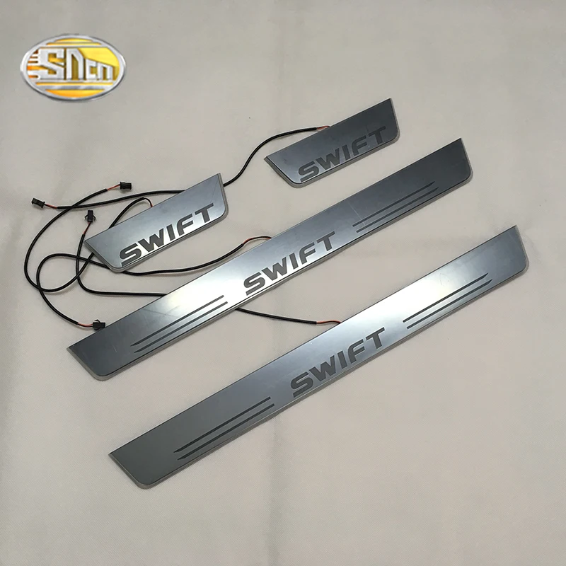 SNCN светодиодная Накладка на порог для Suzuki Swift LED moving light scuff педаль наружный Добро