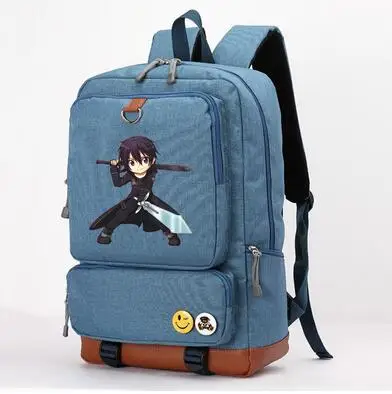

High Q UNISEX new backpacks for teenage ANIME SWORD art online canvas backpack Anime Backpack female a bag