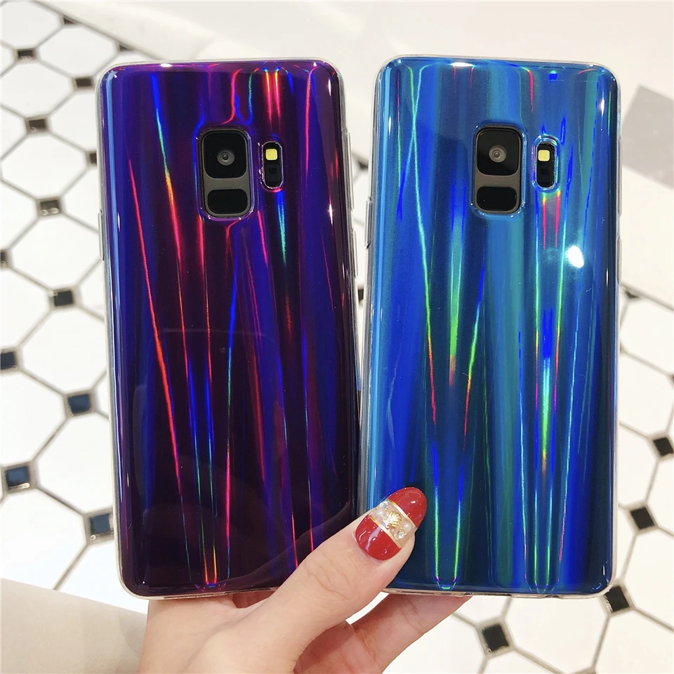 Аврора лазерный телефон чехлы для samsung Galaxy S9 S8 S10 плюс S10E XiaoMi 9 8 SE A2 A1 RedMi Note 7 6 Pro 6A S2
