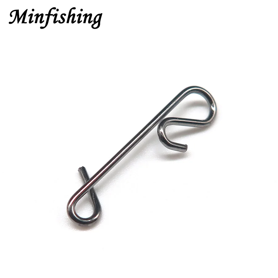 Minfishing 100 pcs Fishing Snap Stainless Steel Knotless Connectors