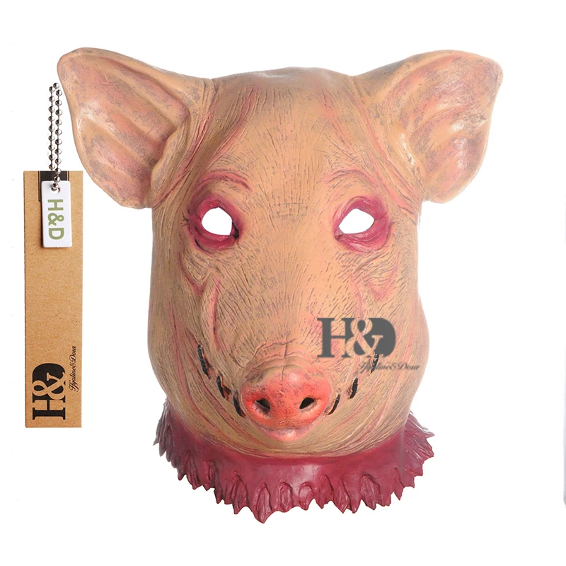 H&ampD Funny Creepy Pig Head Mask Cosplay Animal Halloween Costume Comedy Theater Props | Дом и сад