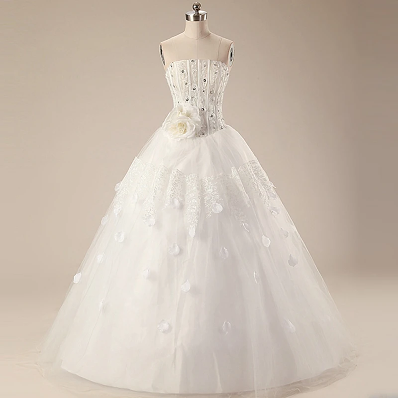 2018 Sweet Princess Straps Wedding Dress Tube Top Plus Size Lace