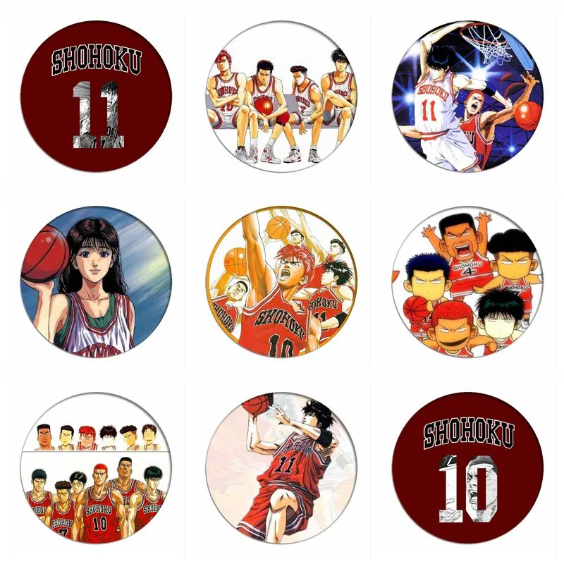 Брошь Slamdunk Shohoku Значки для косплея рукава Kaede брошь булавки Hanamichi Sakuragi коллекция