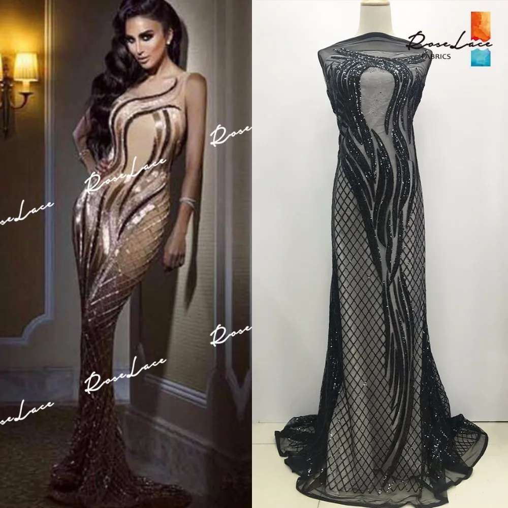 

Unique Sequined Embroidered Guipure Mesh Net Lace Fabric For Indian Women Evening Party Dress Noble Laces African Sequins Fabric