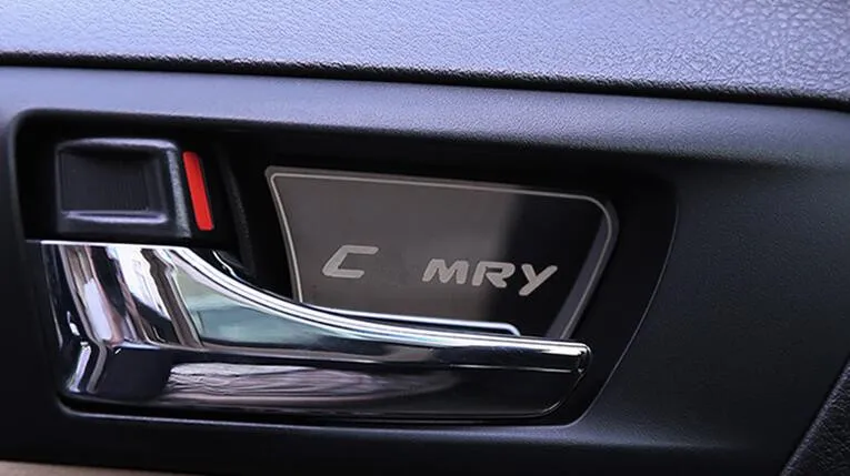 

4Pcs/lots Stainless Steel Inner Bowl Sticker Interior Door Handle Sticker For TOYOTA Camry V55 2012-2015 YT-71010