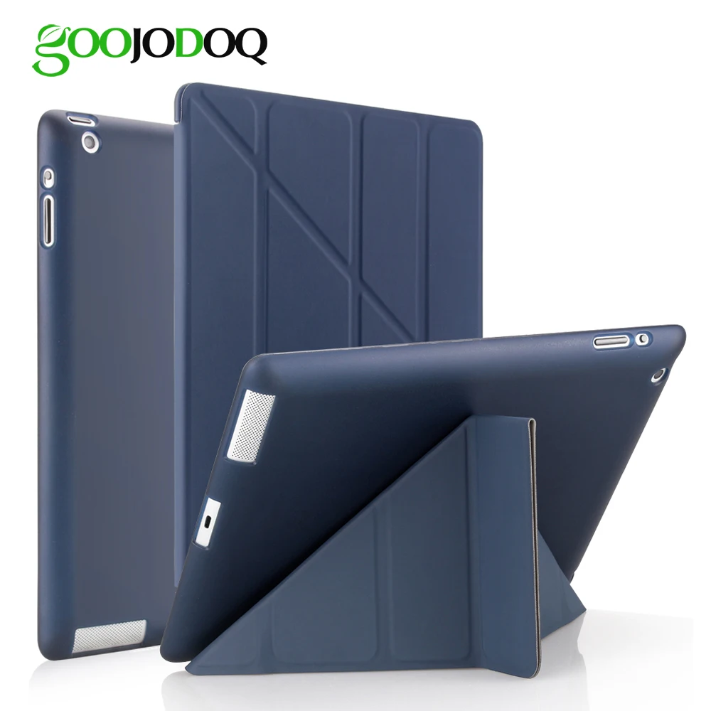 

For iPad 2 3 4 Case for iPad Mini 4 3 2 1 5 2019 Case Silicone Soft Back Multi-fold Leather Smart Cover for iPad Mini 4 Case