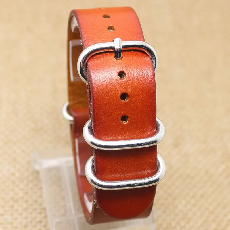 

20MM Brown Fashion Genuine Leather Stainless Steel Wrist Quartz Watch Band Strap Pin Buckle Bracelet  PD013120