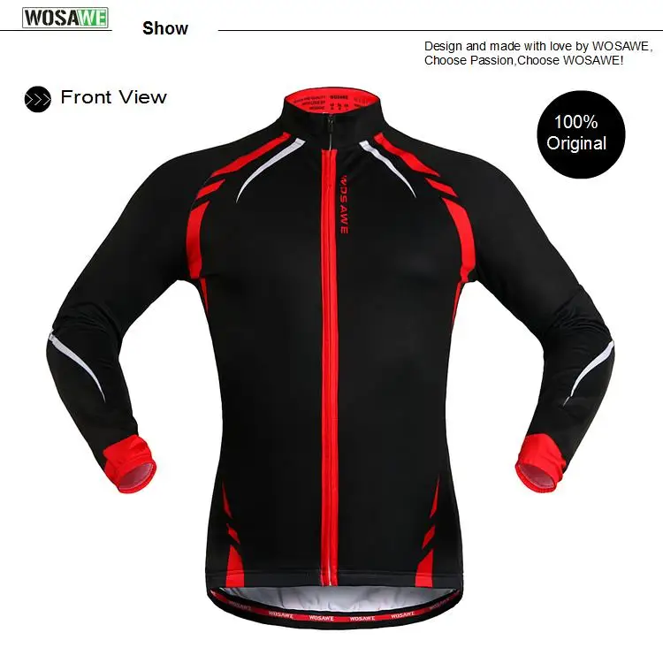 WOSAWE Мужская Флисовая термальная зимняя велосипедная куртка ветрозащитная Светоотражающая MTB Горная дорога велосипед с длинным рукавом Джерси одежда