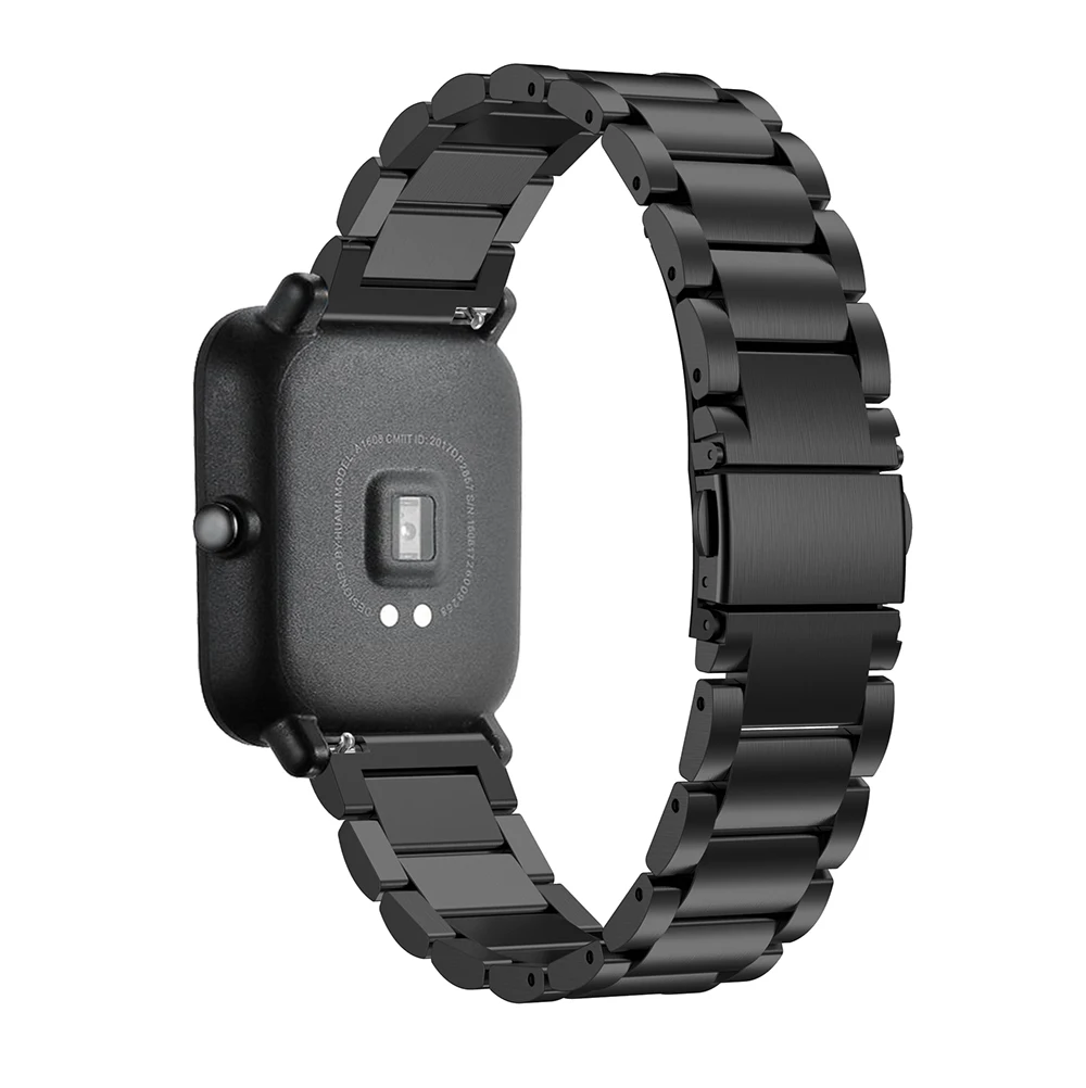 20 мм Браслет Для Xiaomi Huami Amazfit Молодежные умные часы металлический ремешок из нержавеющей стали стальной ремень ремешок для Amazfit Bip наручный ремешок