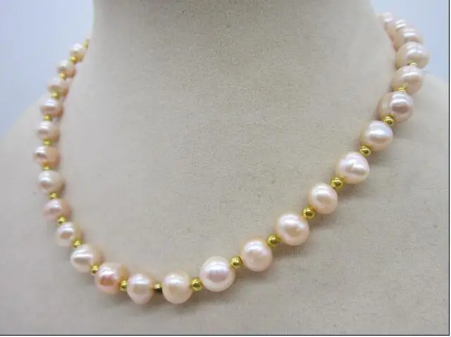 

18inch 925silver 8-9 mm Australian SOUTH SEA gold pink kasumi PEARL NECKLACE