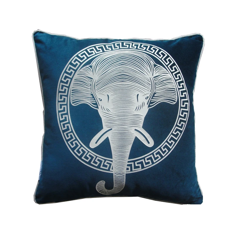 RUBIHOME European Amercian Style Animal Elephant Design Decorative Cover Waist Throw Pillowcase Home Decor Sofa Seat