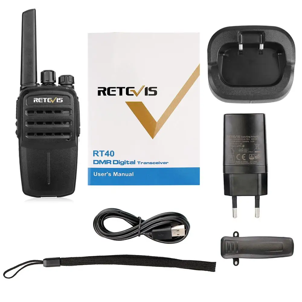 Портативная рация RETEVIS RT40 цифровая двухсторонняя без прав 2 шт. DMR PMR446/FRS PMR 446 МГц 0 5