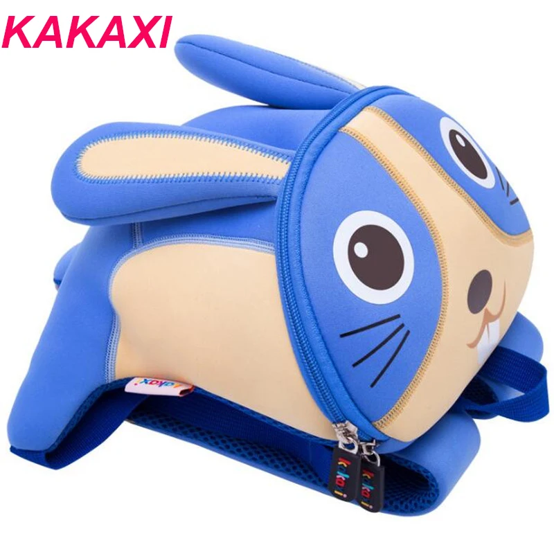 

KAKAXI Boy Girl Lovely Little Rabbit School Bags Cartoon Children Backpack Brand Kindergarten Book Bag Double Shoulder Bag P451