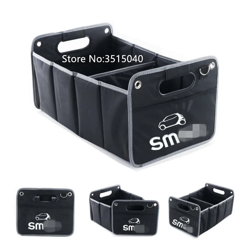 For Mercedes Benz Smart Collapsible Black Car Trunk Organizer Toys Food