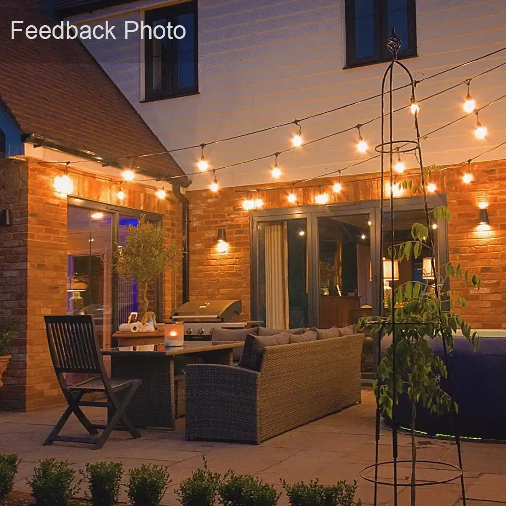 G40 Led String Lights 25ft 25pcs Vintage Led Bulb 1w 2700k Ip45 Waterproof Indoor Outdoor Light String For Backyard Patio Lights Aliexpress