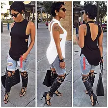HIRIGIN 2017 Summer Fashion Women’s Ladies Sleeveless Black White Vest Top Sleeveless Blouse Casual Tank Tops Shirt