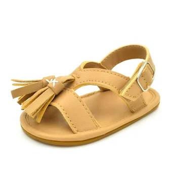 

Summer new fringed tassel baby sandals 0-1 soft rubber baby toddler shoes