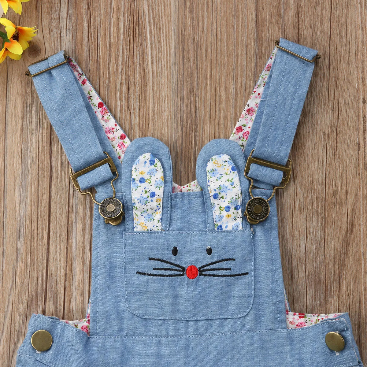 Kid Baby Girl Rabbit Suspender Belt Overalls Skirt Denim Dress Outfits Clothes W