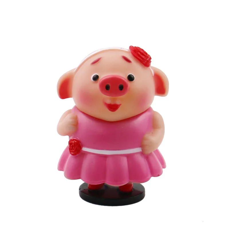 Милые украшения для приборной панели автомобиля мультфильм детские игрушки со свинками для автомобиля украшения Забавная фигурка кукол автомобильный аксессуар авто интерьерный орнамент подарки - Название цвета: Piggy Girl Pink