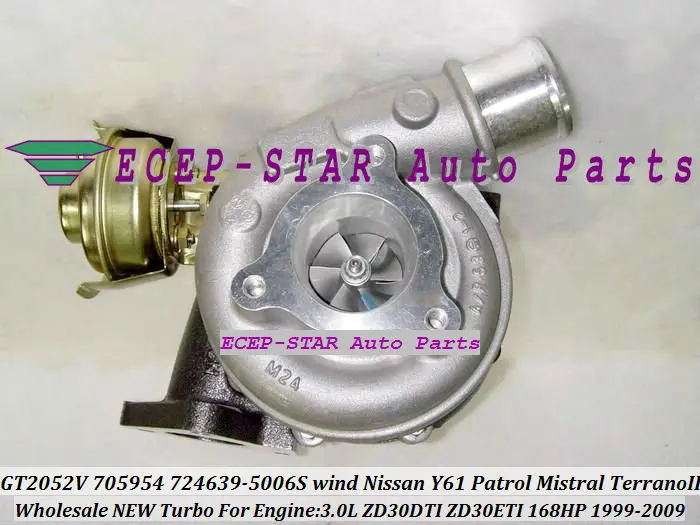 С ветровым охлаждением GT2052V 705954 0015 724639 5006S Turbo для NISSAN патруль Mistral Y61 Terrano II ZD30DTI ZD30ETI