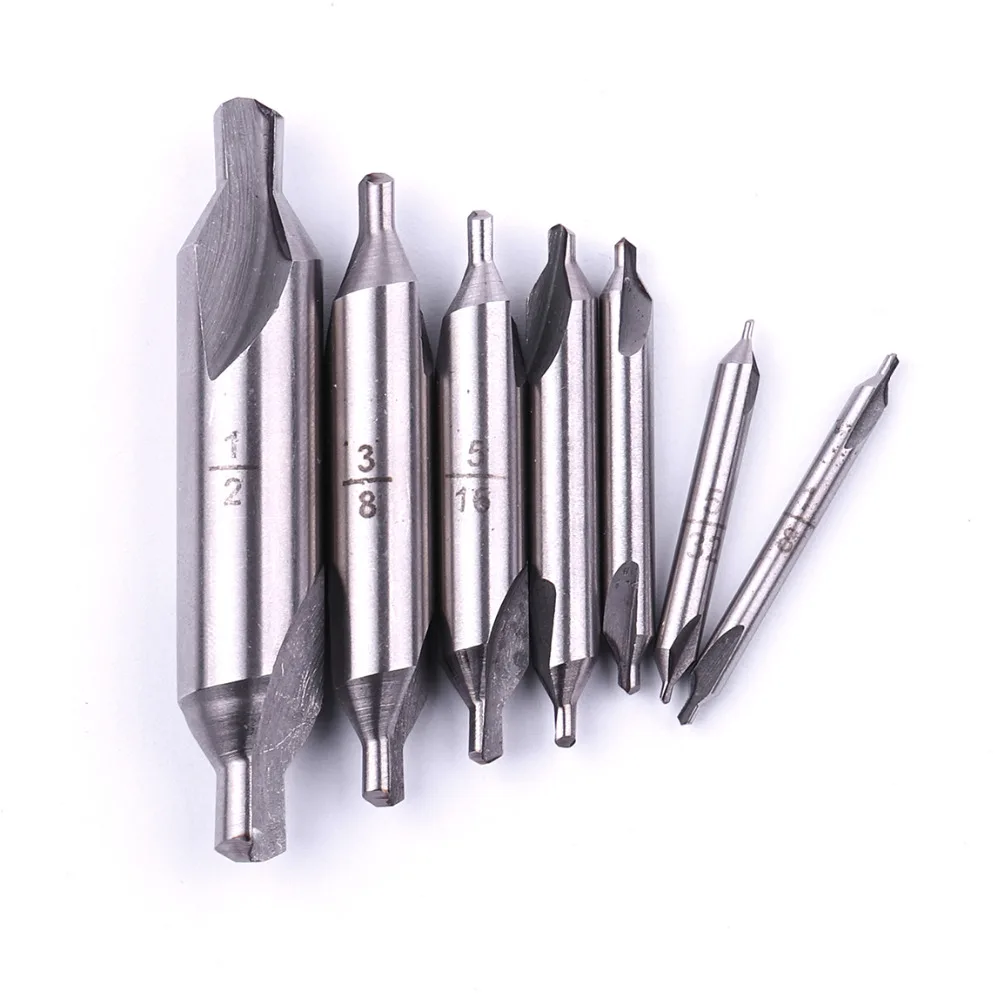 7Pcs/set Professional Imperial Center Drill Bit High Quality HSS A type