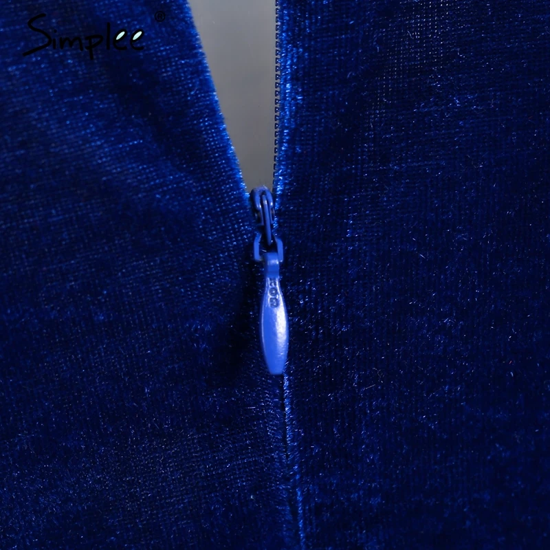 Осенне зимнее женское платье Simplee кружевное бархатное бодикон с завязкой на шее