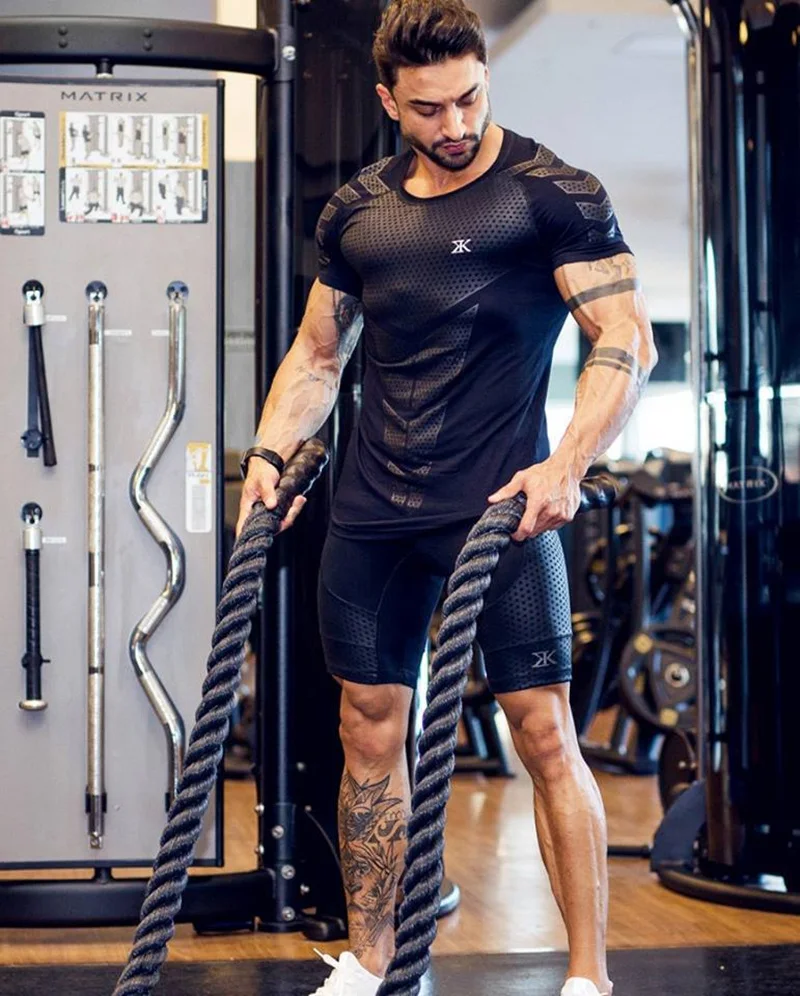 Men's Running Sports Gym Fitness Training Compression Skinny T-shirt
