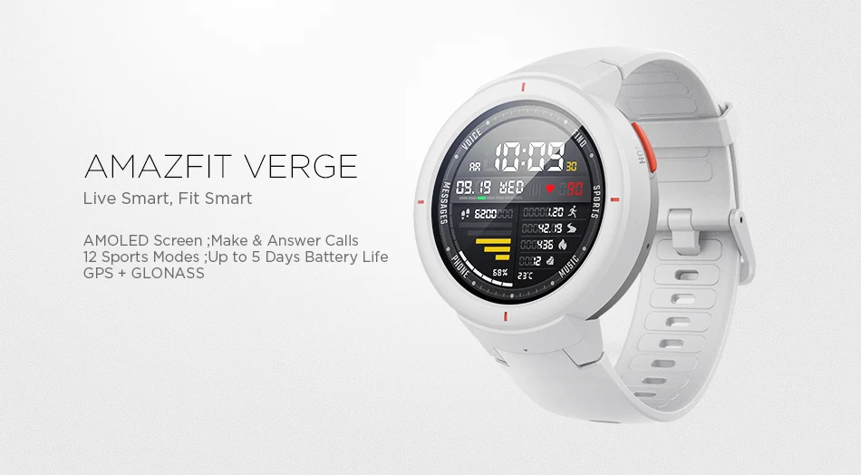 Глобальная версия Huami Amazfit Verge спортивные Смарт-часы GPS Bluetooth воспроизведение музыки вызов ответ смарт-сообщение Push пульсометр