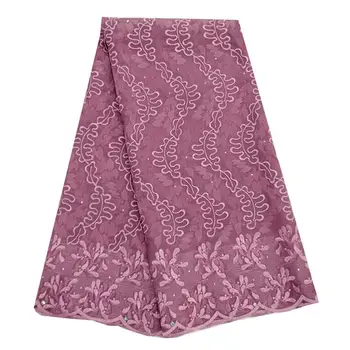 

African Dry Lace Fabric Swiss Voile With Stones Swiss Cotton Lace High Quality 2019 Blush pink Lace Fabrics For Wedding