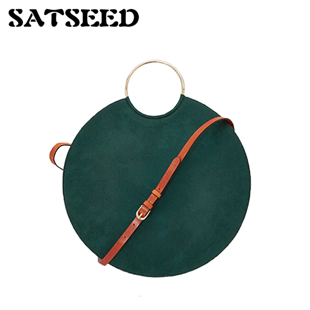 

2018 Women Round Bag Designer Special New Simple Personality Ring Large Capacity Satchel Tide Fashion Handbag Green Casual Bag