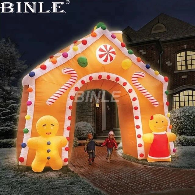 air shipping christmas archway airblown animated inflatable gingerbread house with led lights for yard decoration - Christmas Gingerbread House Yard Decoration air shipping christmas archway airblown animated inflatable gingerbread house with led lights for yard decoration - Christmas Gingerbread House Yard Decoration