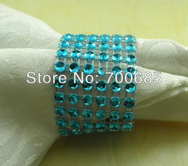 ncrystal diamond sheet cheap napkin ring blue color holder for wedding | Дом и сад