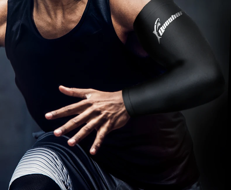2 шт. дышащая быстросохнущая Защита от ультрафиолетовых лучей рукава для бега баскетбольные налокотники для фитнеса рукавицы для велоспорта