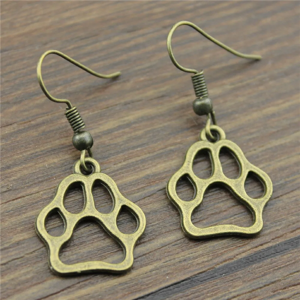 

19x17mm Paw Charm Drop Earring For Women Dropshipping Vintage Fashion Dangle Earring