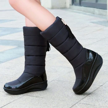 College Brand Winter Boots Slope With Snow Warm Slip On Down Shoes Round Toe Fashion Woman XZ6099 | Обувь