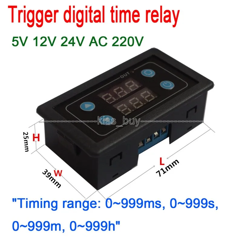 LED digital Trigger time relay cylinder Timing Delay dc 5v 12v 24v AC 220V / Electric Solenoid Valve foot switch control | Инструменты
