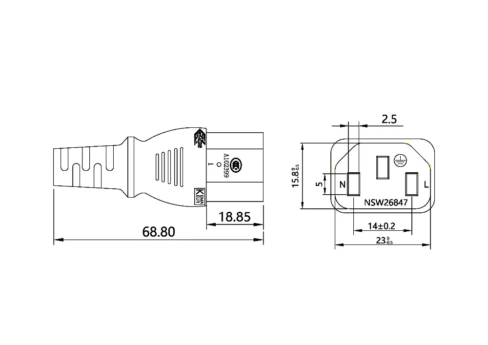 IEC320 C13 female to 16A IEC309 316P6 male IP44 Industrial Extension lead 220V power cord Length