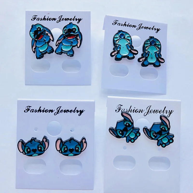 

European anime Stitch earring fashion personality funny classic cartoon women Ear Piercing Stud earrings bijoux Jewelry gifts